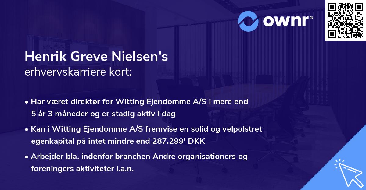 Henrik Greve Nielsen's erhvervskarriere kort