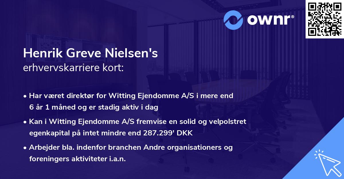 Henrik Greve Nielsen's erhvervskarriere kort