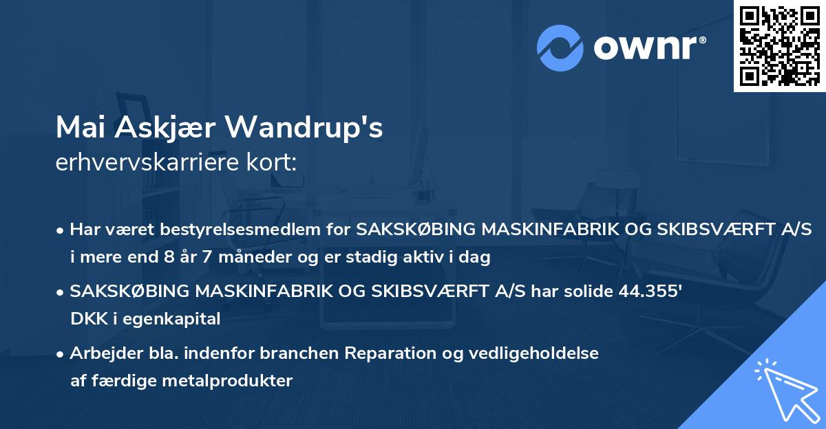 Mai Askjær Wandrup's erhvervskarriere kort