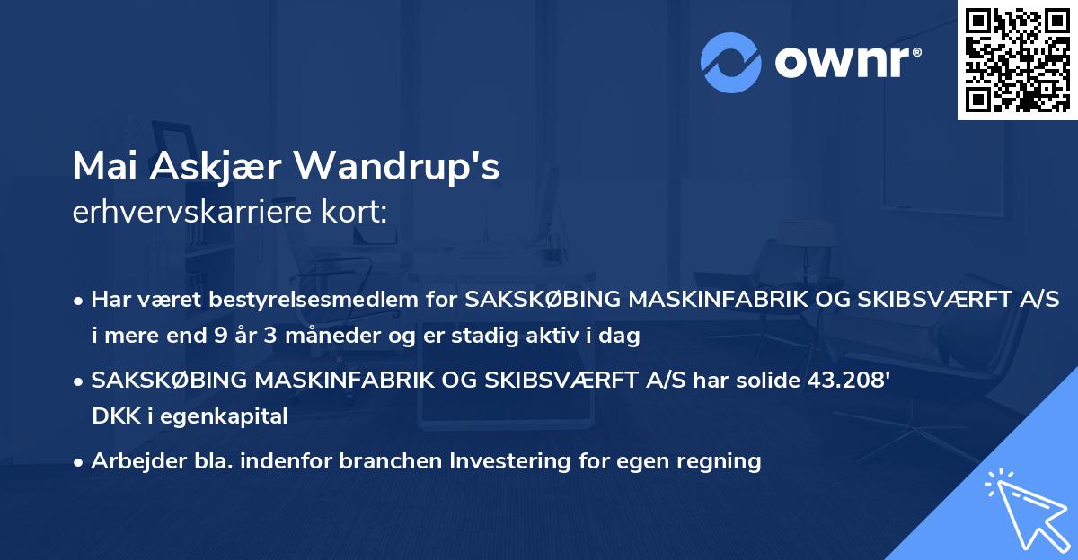 Mai Askjær Wandrup's erhvervskarriere kort
