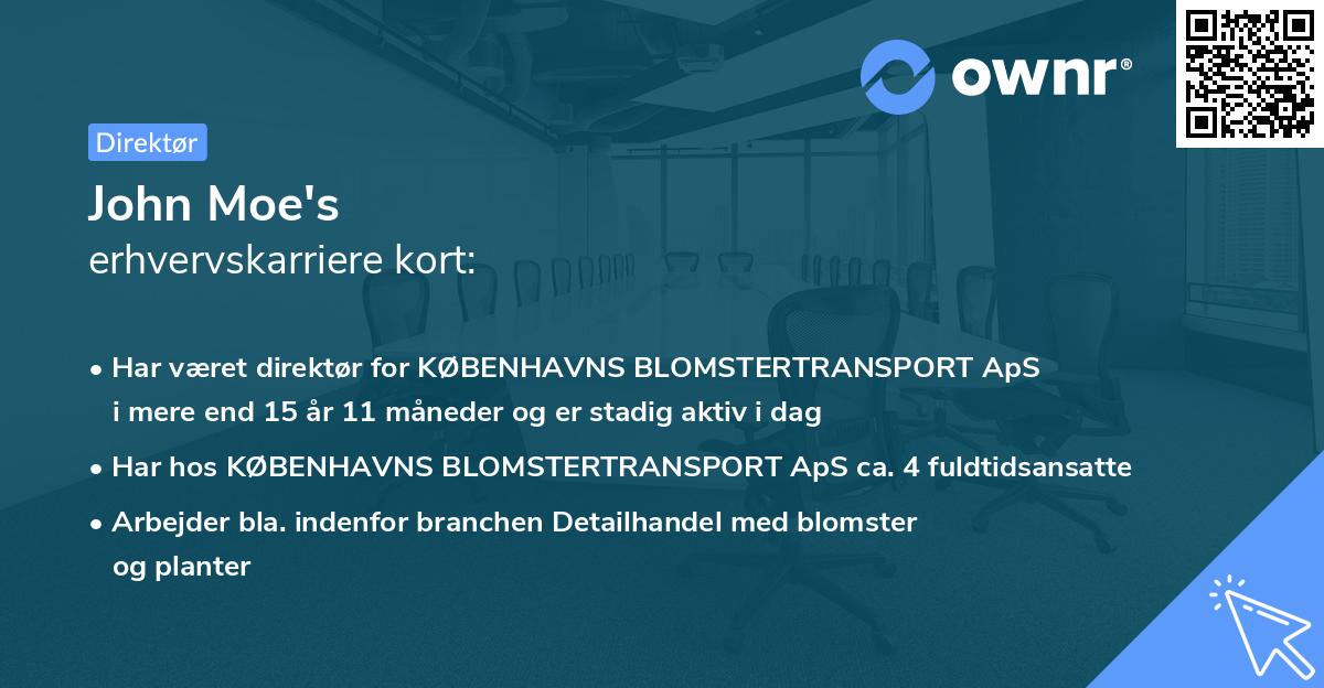 John Moe's erhvervskarriere kort
