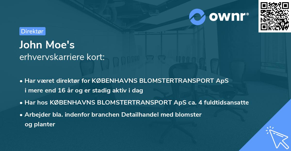 John Moe's erhvervskarriere kort