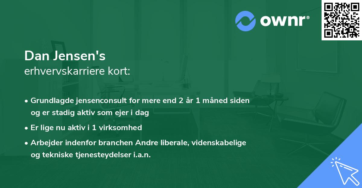 Dan Jensen's erhvervskarriere kort