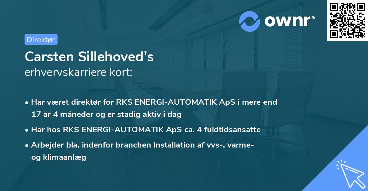 Carsten Sillehoved's erhvervskarriere kort