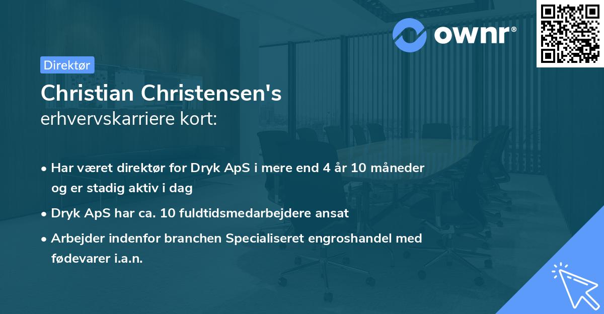 Christian Christensen's erhvervskarriere kort