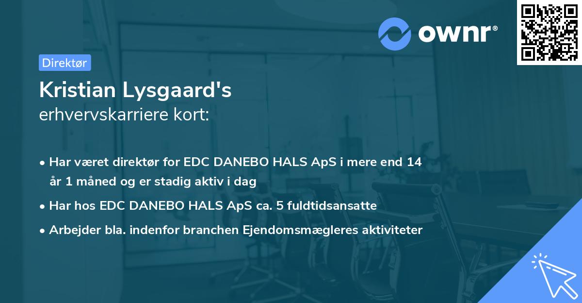 Kristian Lysgaard's erhvervskarriere kort