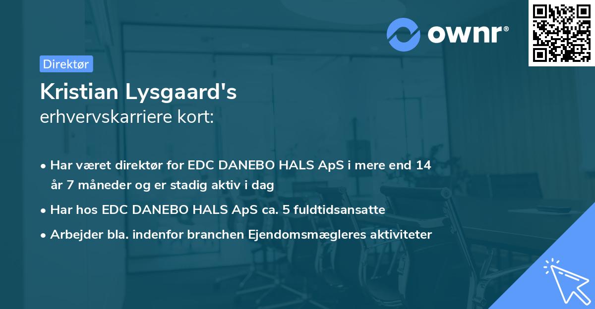 Kristian Lysgaard's erhvervskarriere kort