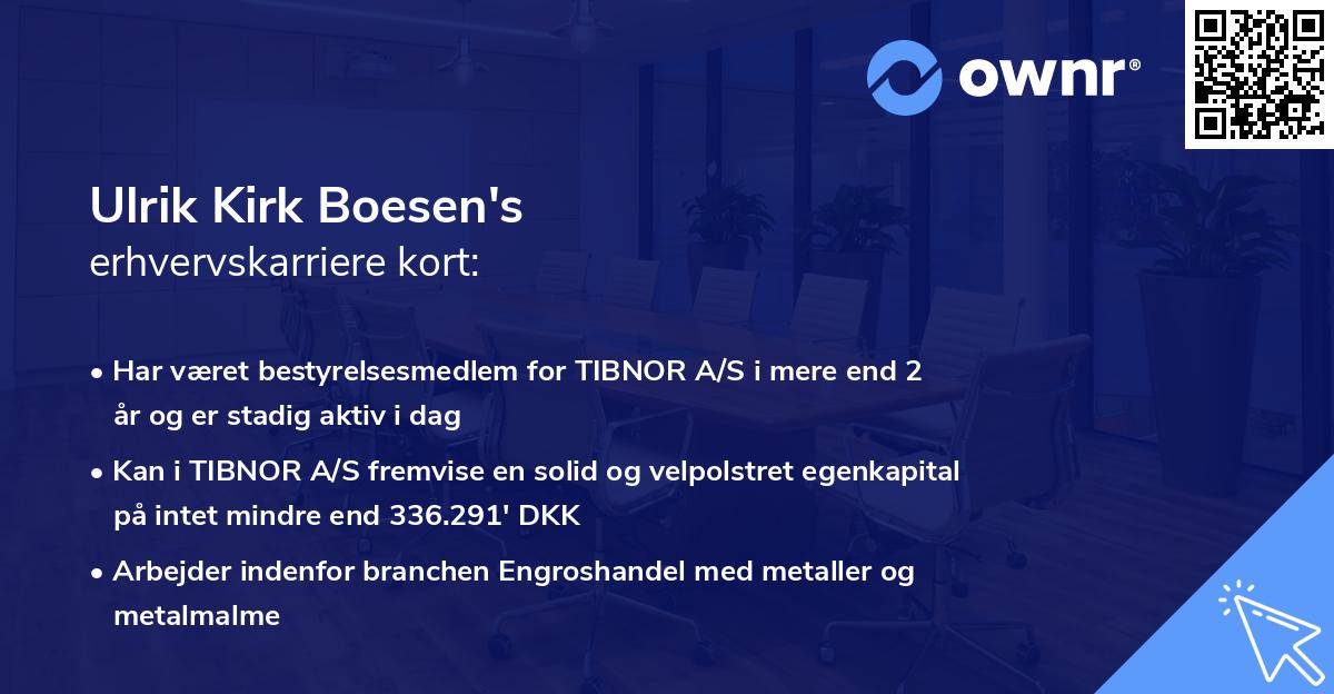 Ulrik Kirk Boesen's erhvervskarriere kort