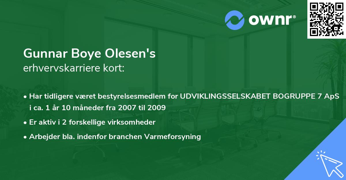 Gunnar Boye Olesen's erhvervskarriere kort