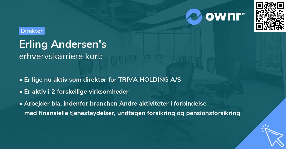 Erling Andersen's erhvervskarriere kort