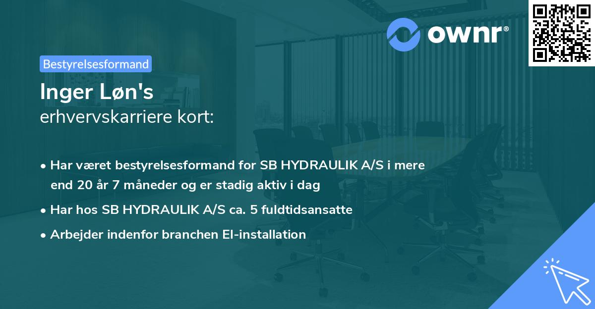 Inger Løn's erhvervskarriere kort