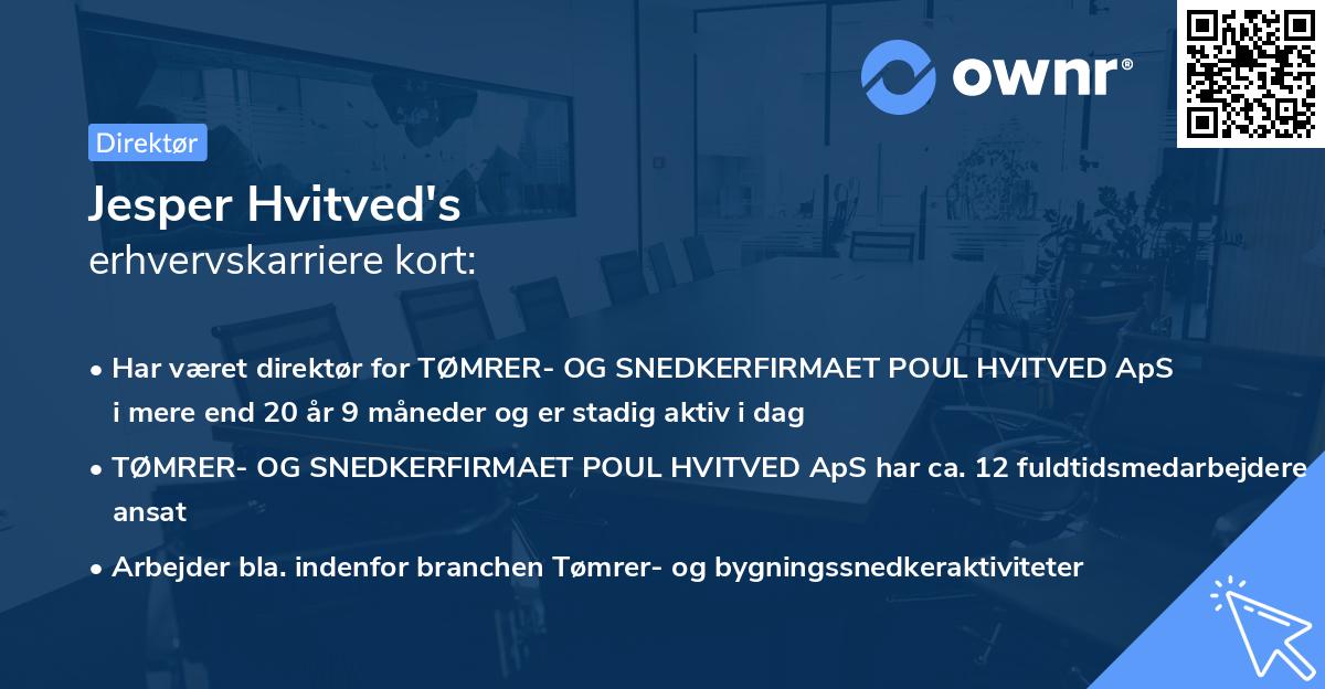 Jesper Hvitved's erhvervskarriere kort