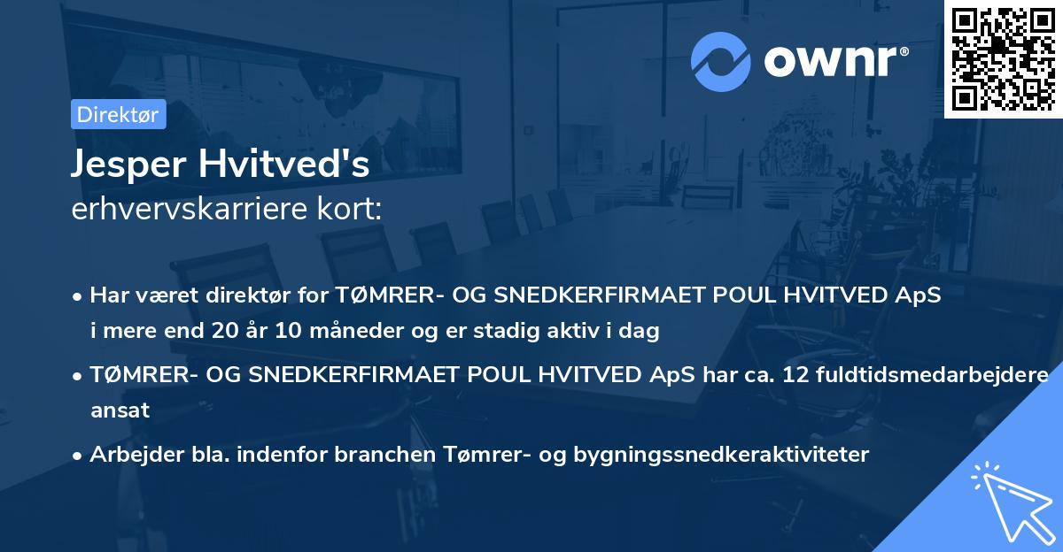Jesper Hvitved's erhvervskarriere kort