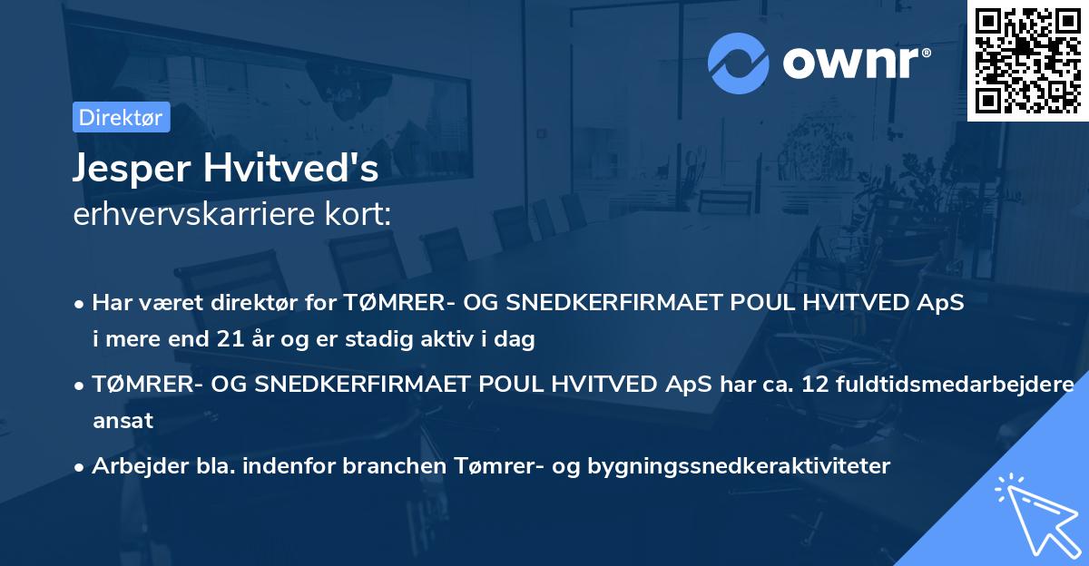Jesper Hvitved's erhvervskarriere kort