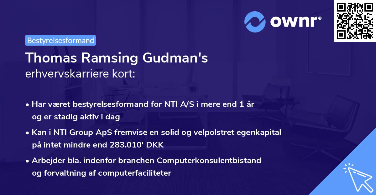 Thomas Ramsing Gudman's erhvervskarriere kort