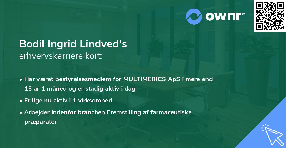 Bodil Ingrid Lindved's erhvervskarriere kort