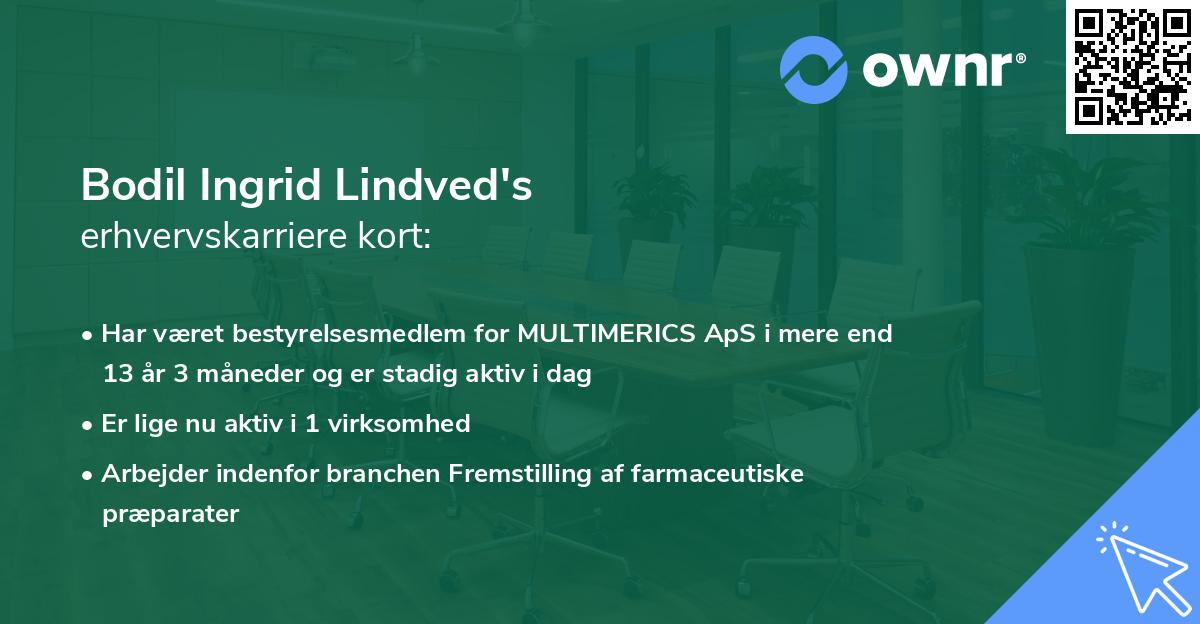 Bodil Ingrid Lindved's erhvervskarriere kort
