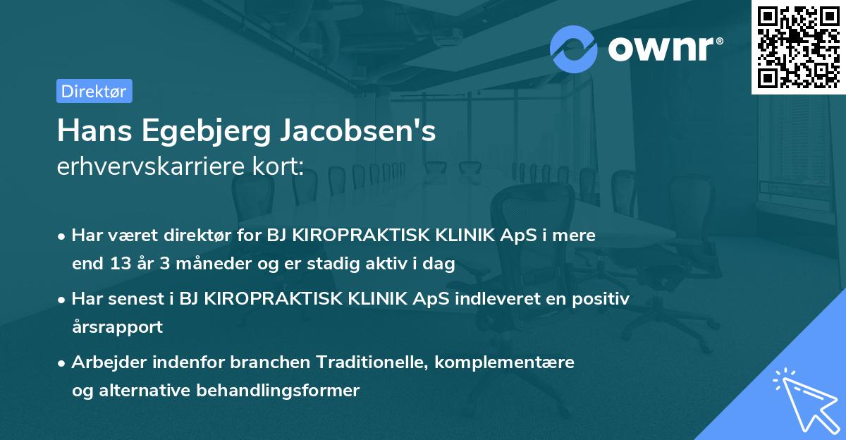 Hans Egebjerg Jacobsen's erhvervskarriere kort