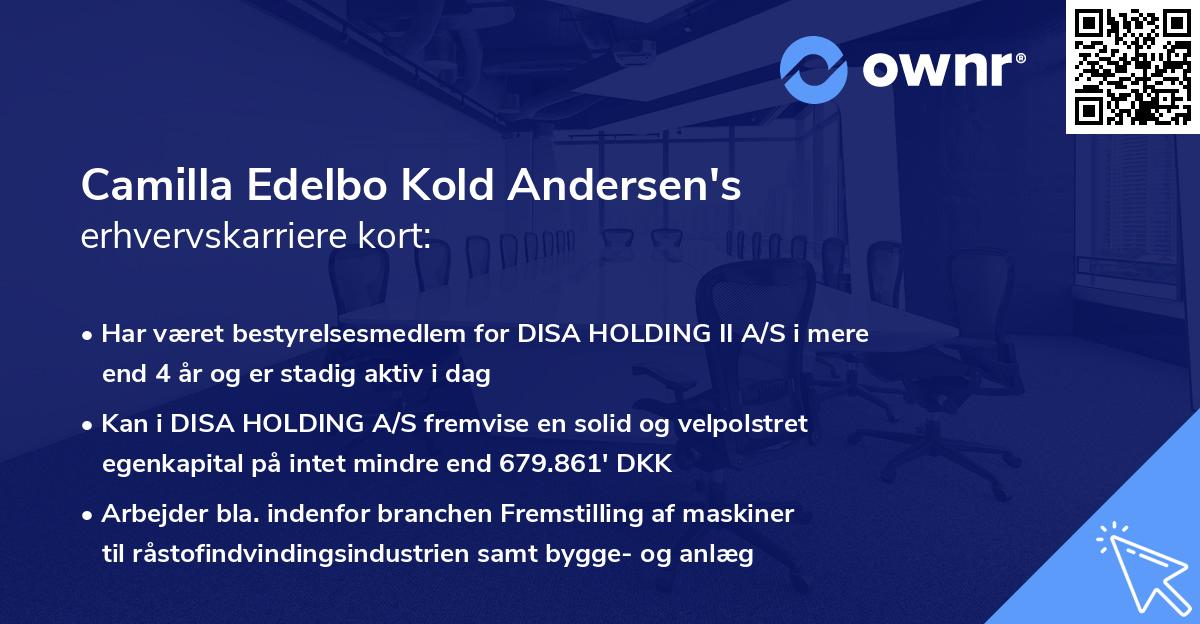 Camilla Edelbo Kold Andersen's erhvervskarriere kort