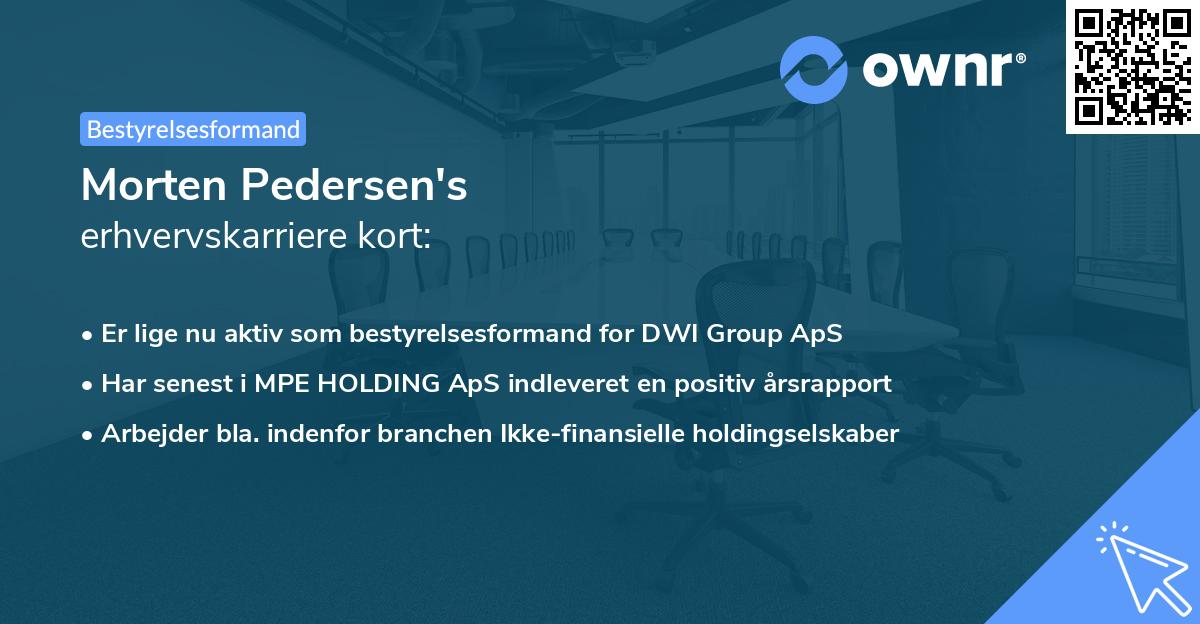Morten Pedersen's erhvervskarriere kort