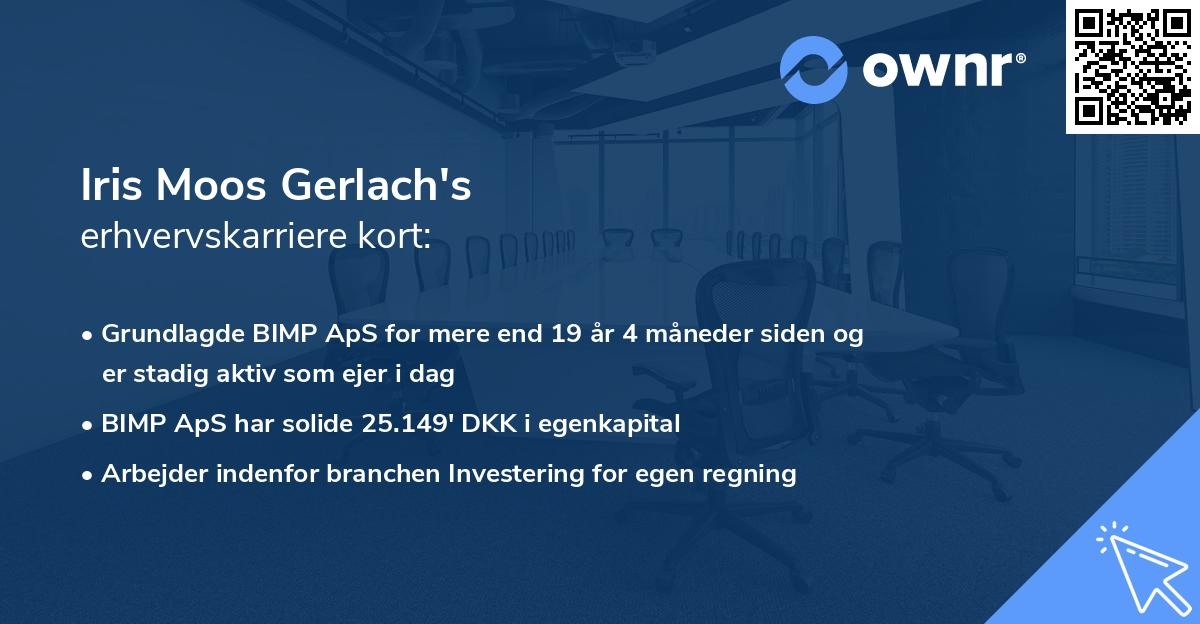 Iris Moos Gerlach's erhvervskarriere kort