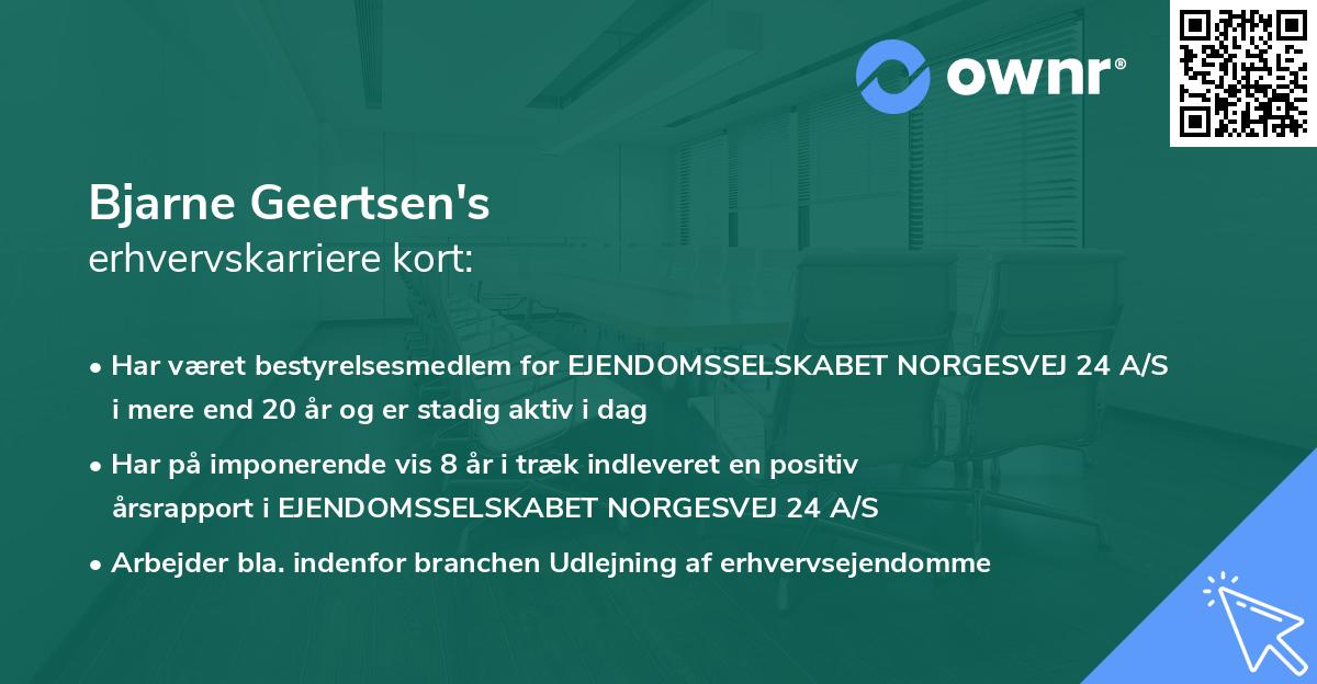 Bjarne Geertsen's erhvervskarriere kort