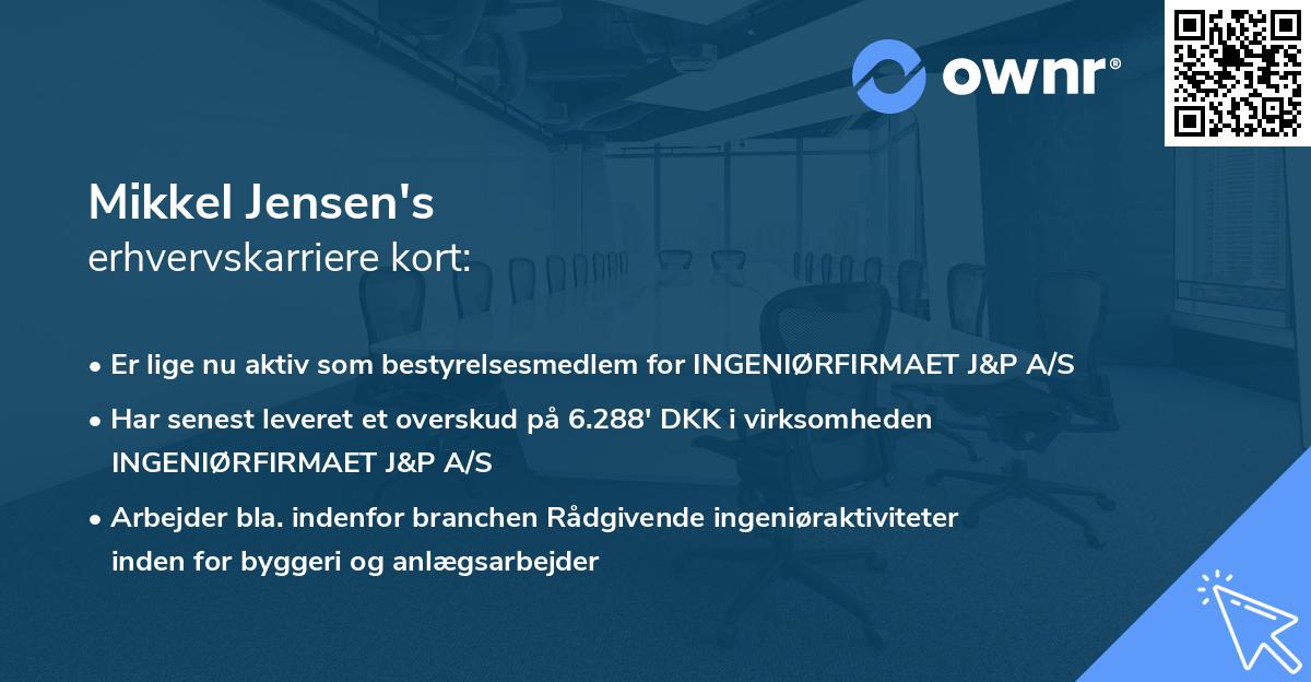 Mikkel Jensen's erhvervskarriere kort