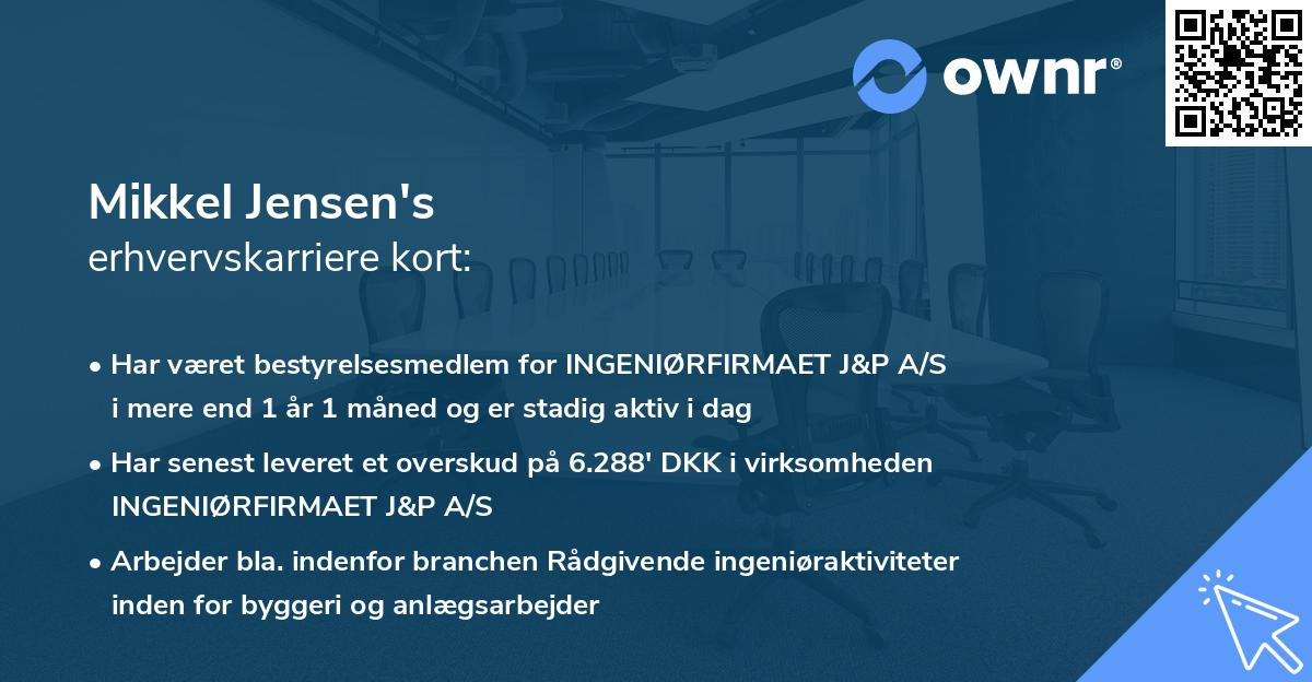 Mikkel Jensen's erhvervskarriere kort