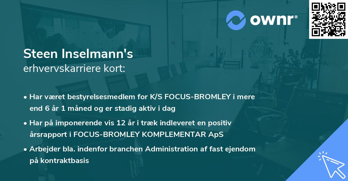 Steen Inselmann's erhvervskarriere kort