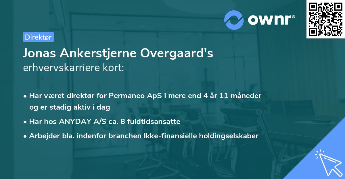 Jonas Ankerstjerne Overgaard's erhvervskarriere kort