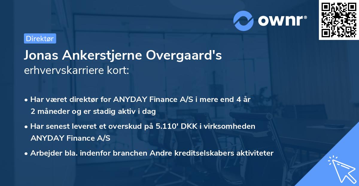 Jonas Ankerstjerne Overgaard's erhvervskarriere kort