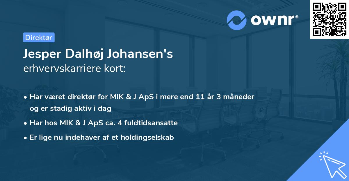 Jesper Dalhøj Johansen's erhvervskarriere kort