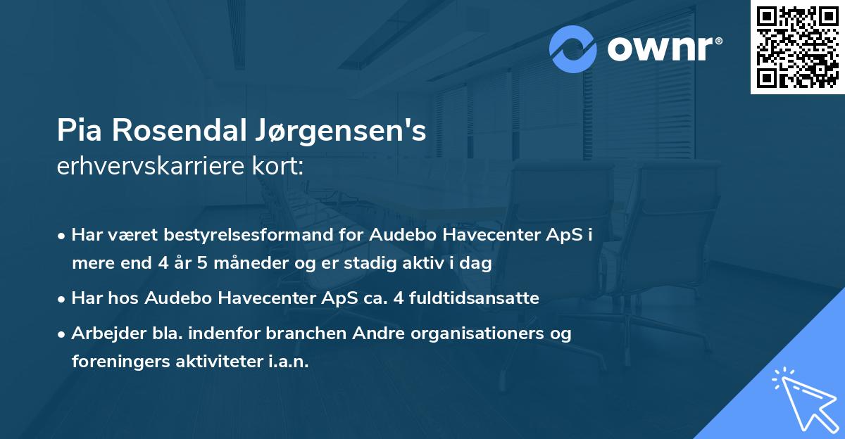 Pia Rosendal Jørgensen's erhvervskarriere kort