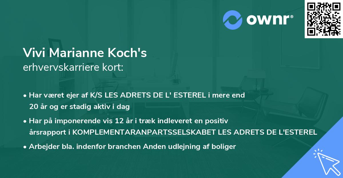 Vivi Marianne Koch's erhvervskarriere kort