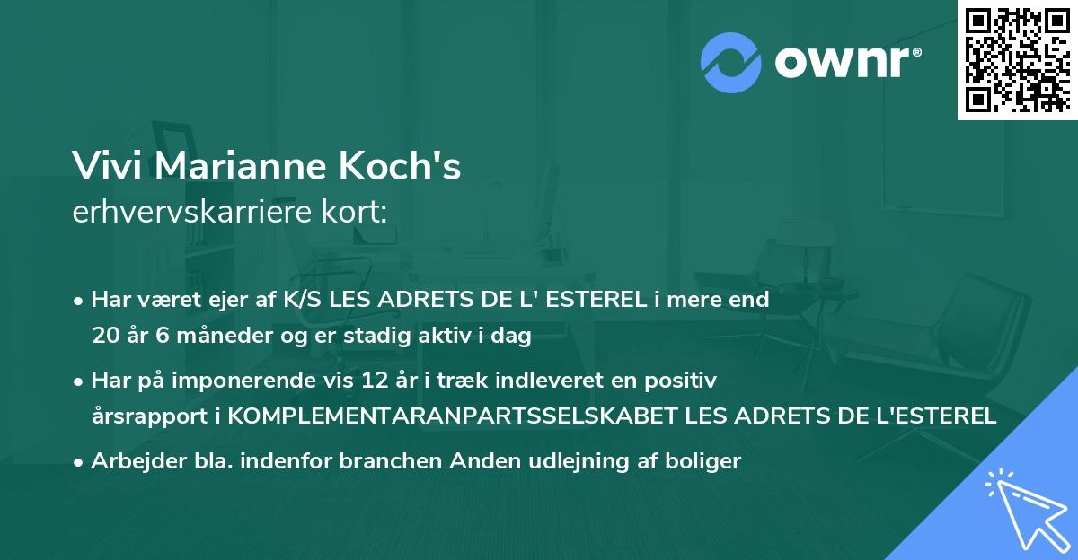 Vivi Marianne Koch's erhvervskarriere kort