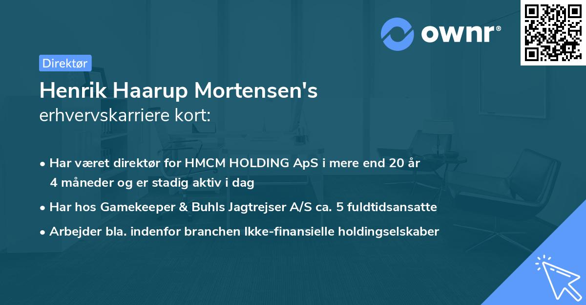 Henrik Haarup Mortensen's erhvervskarriere kort