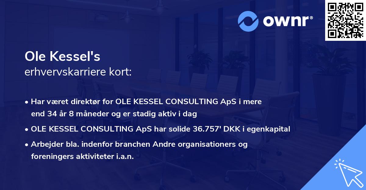 Ole Kessel's erhvervskarriere kort