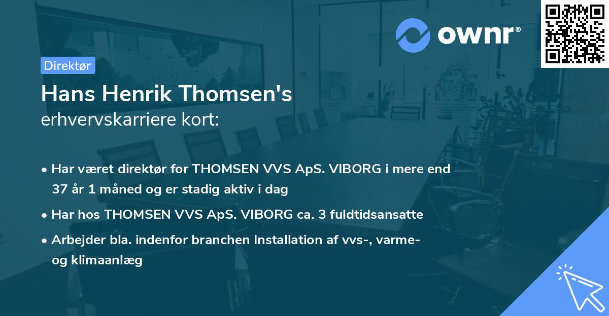 Hans Henrik Thomsen's erhvervskarriere kort