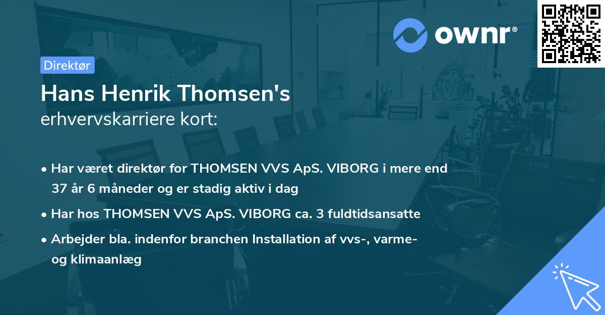 Hans Henrik Thomsen's erhvervskarriere kort