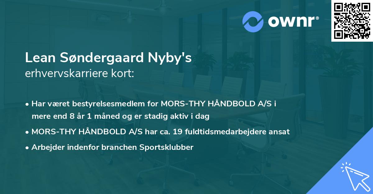 Lean Søndergaard Nyby's erhvervskarriere kort