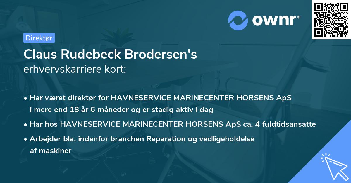 Claus Rudebeck Brodersen's erhvervskarriere kort