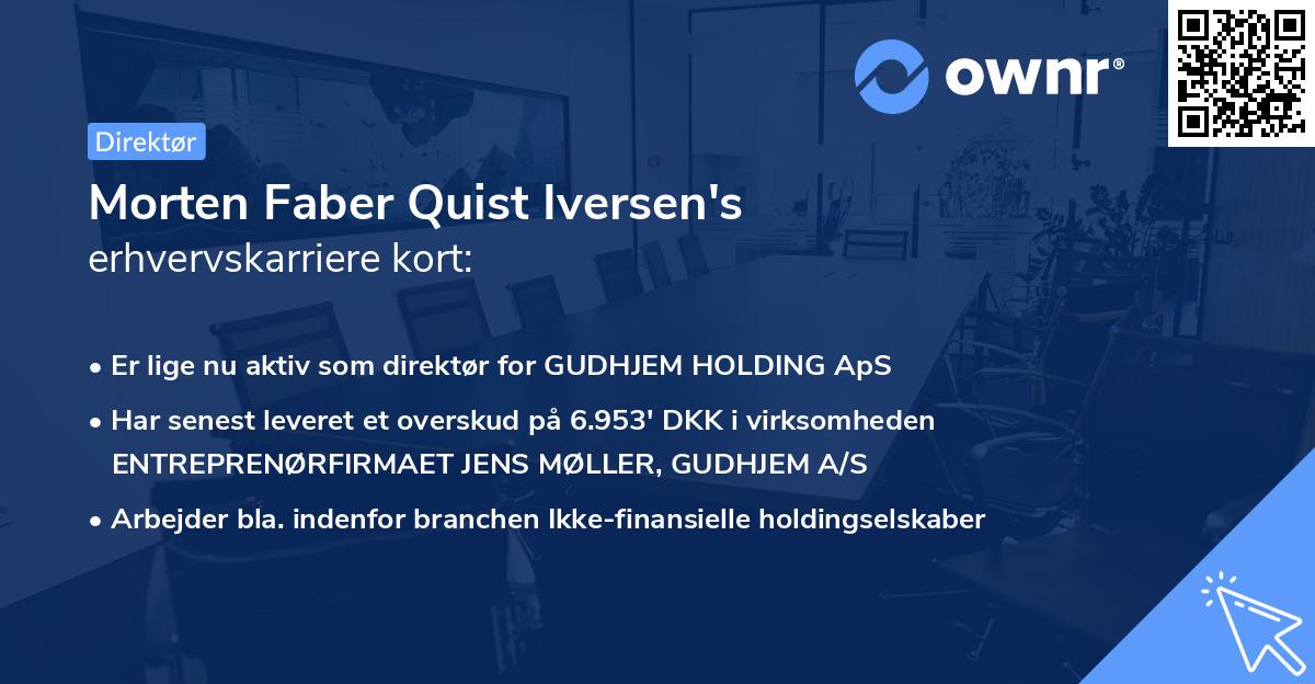 Morten Faber Quist Iversen's erhvervskarriere kort