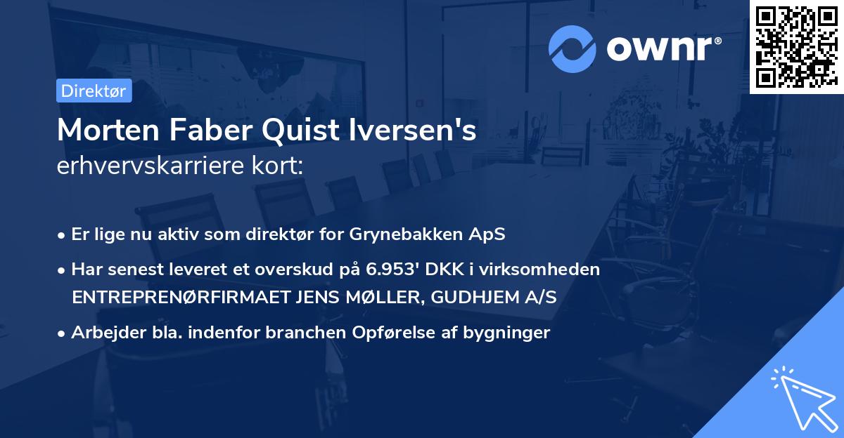 Morten Faber Quist Iversen's erhvervskarriere kort