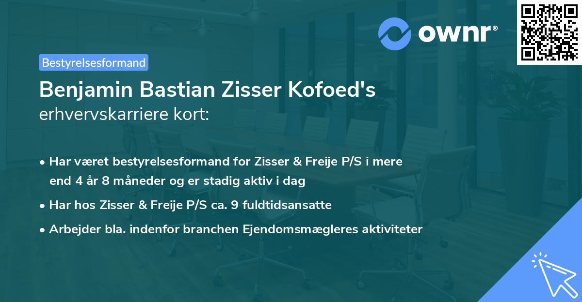 Benjamin Bastian Zisser Kofoed's erhvervskarriere kort