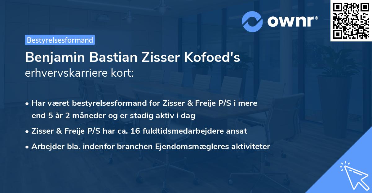 Benjamin Bastian Zisser Kofoed's erhvervskarriere kort