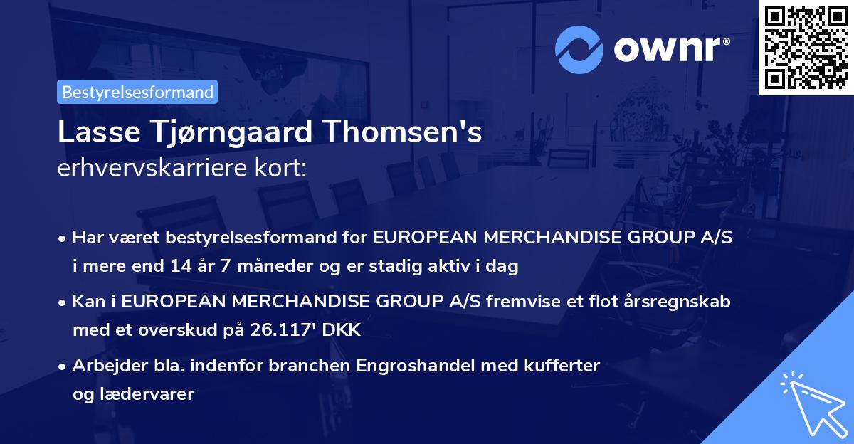Lasse Tjørngaard Thomsen's erhvervskarriere kort