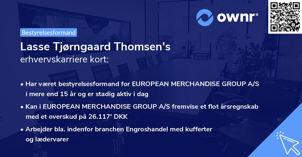 Lasse Tjørngaard Thomsen's erhvervskarriere kort