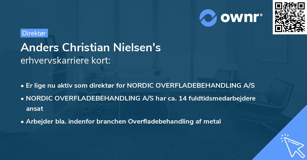 Anders Christian Nielsen's erhvervskarriere kort