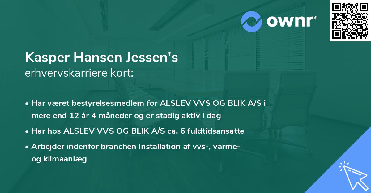 Kasper Hansen Jessen's erhvervskarriere kort