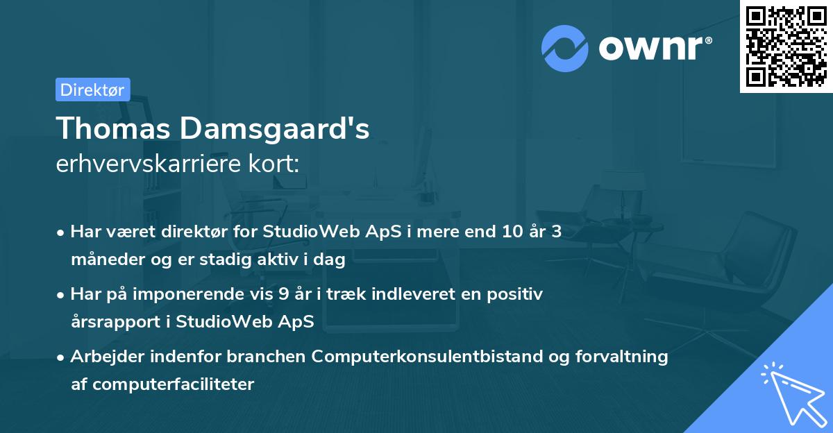 Thomas Damsgaard's erhvervskarriere kort